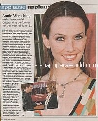 Applause, Applause for Annie Wersching of General Hospital